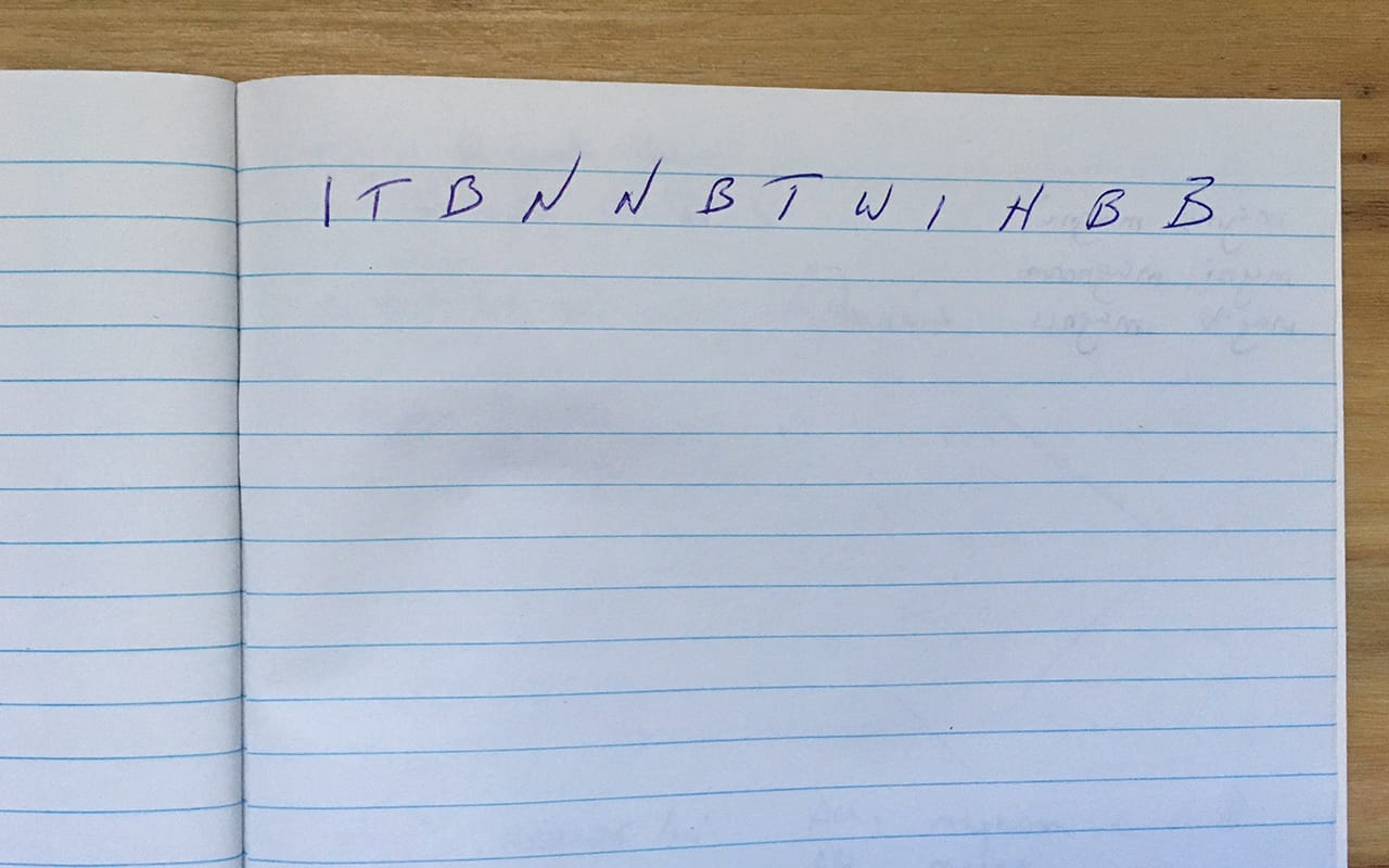 Memory training technique example of the first initial mnemonic strategy