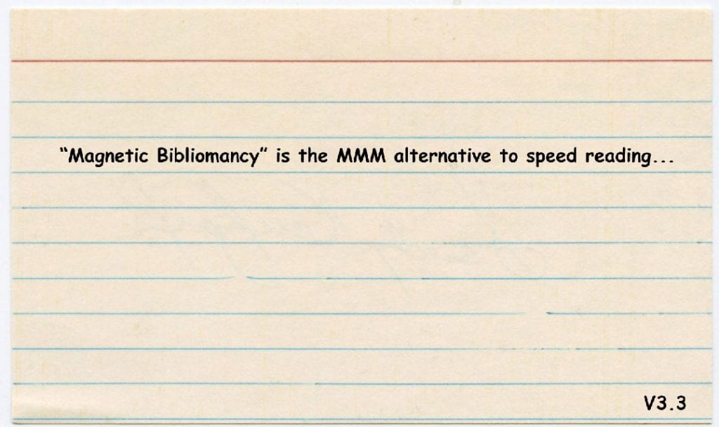 Example Index card with notes from completing a memory course