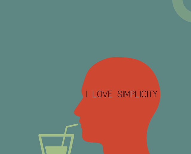 Image of a man drinking from a straw with I love simplicity logo