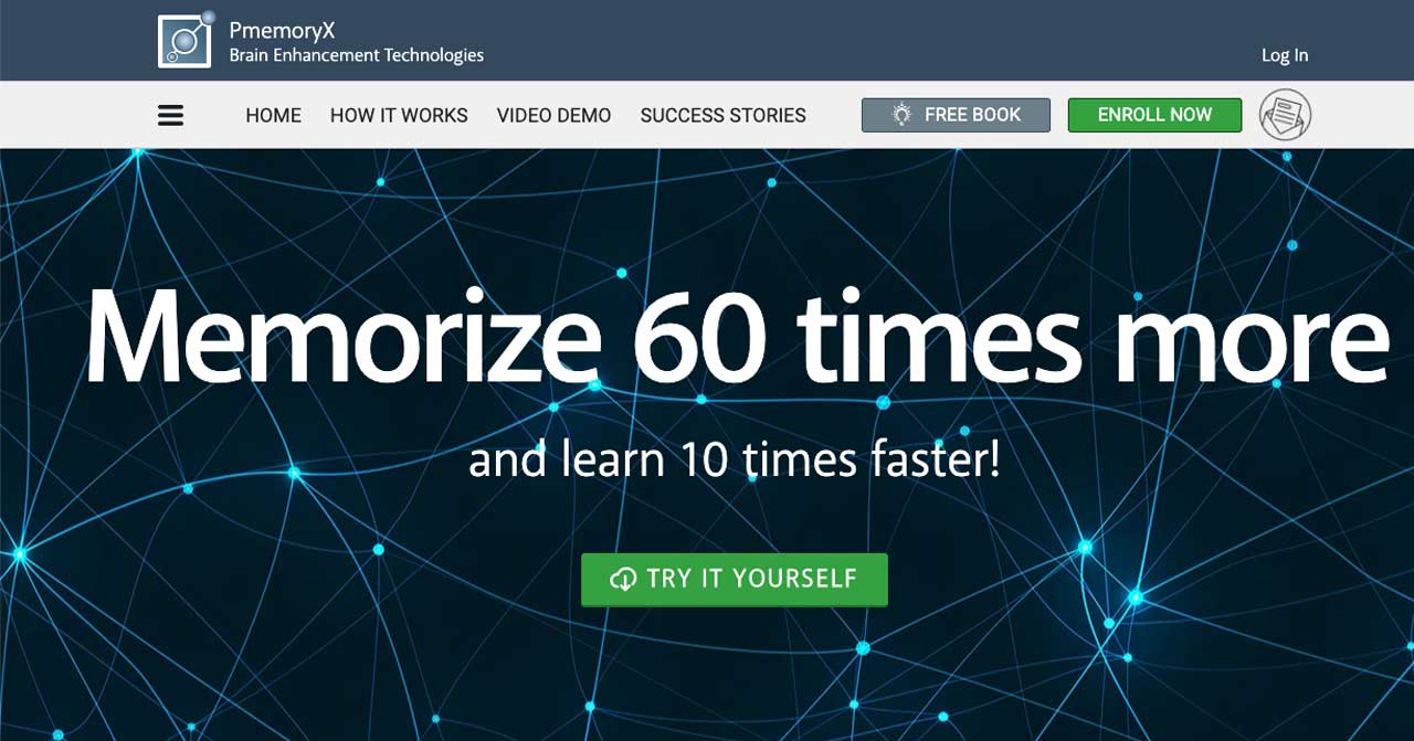 The Pmemory website home page.