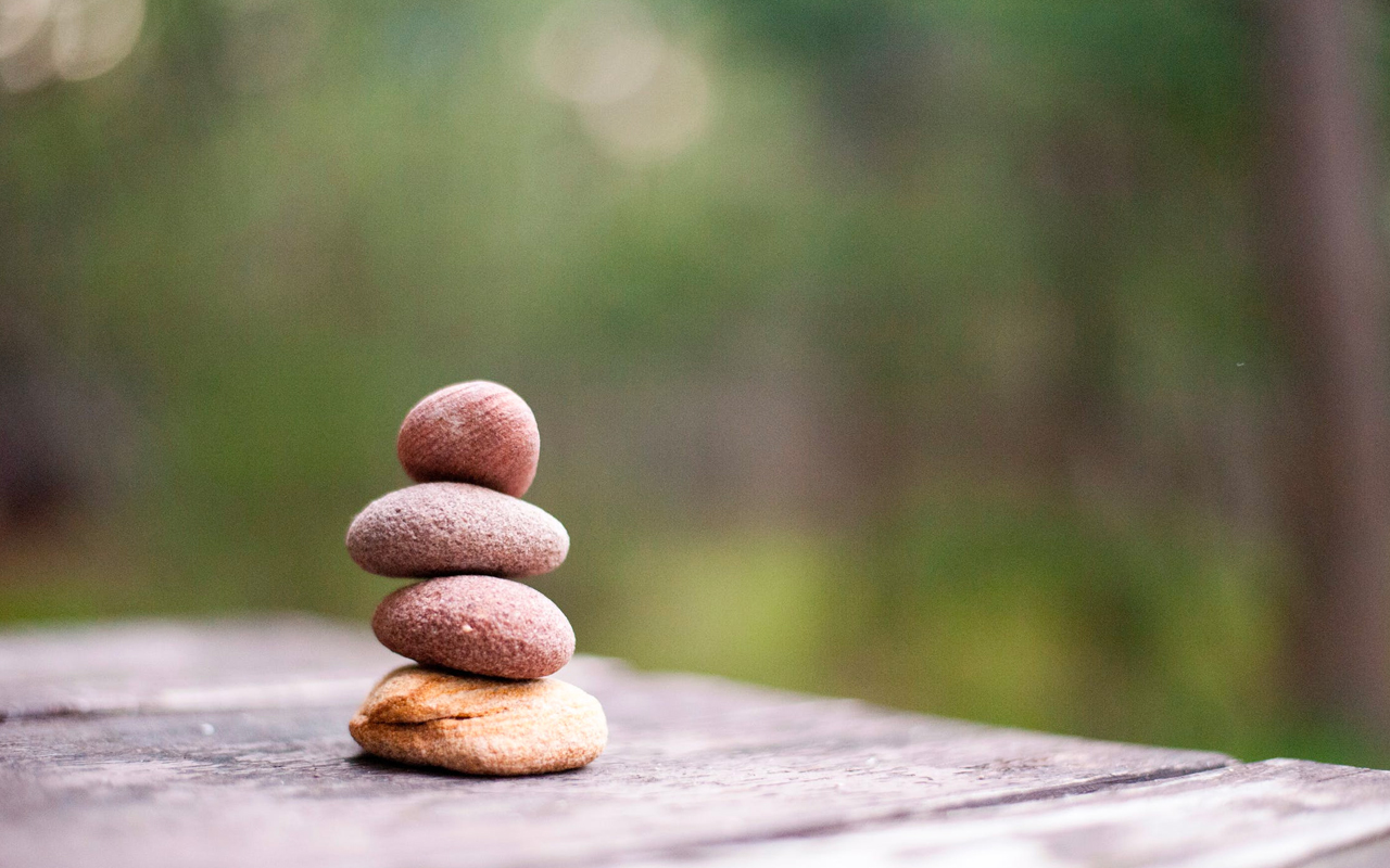 stones on a table