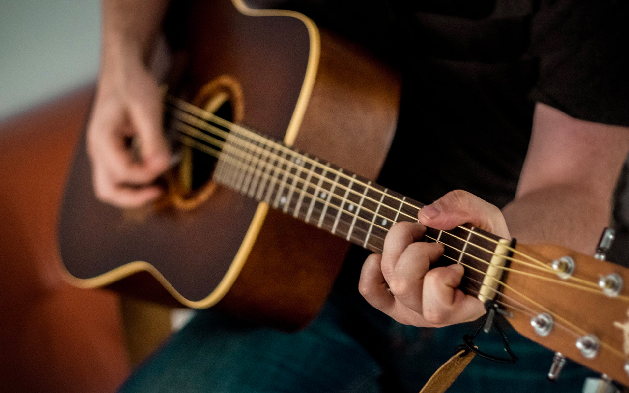 playing guitar