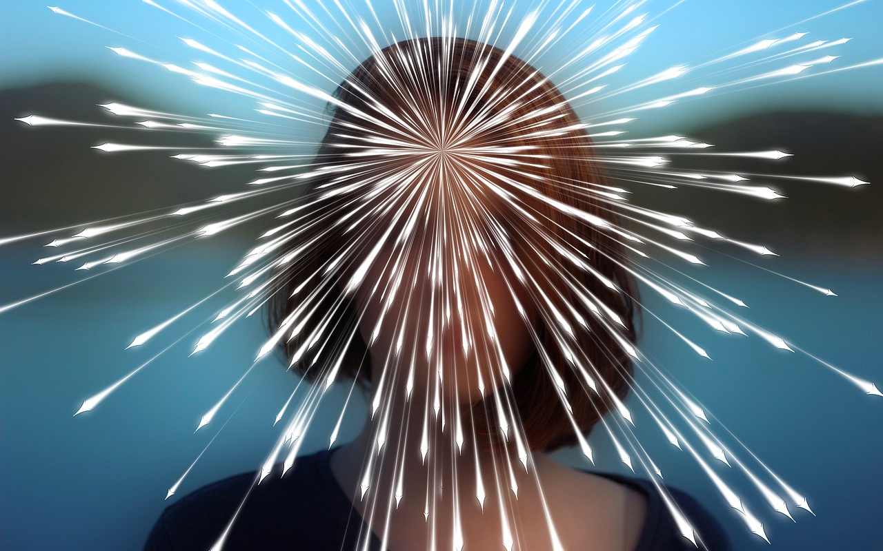 a woman's brain is shinning