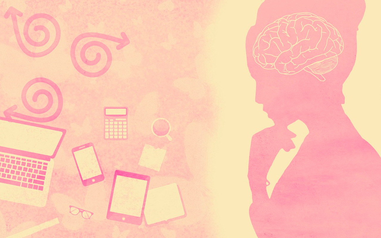 intelligent woman is thinking