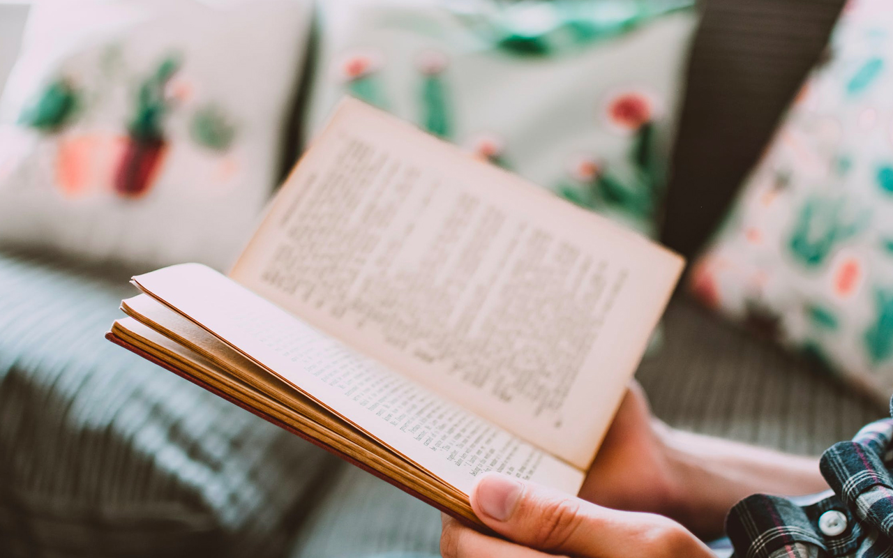 reading a book