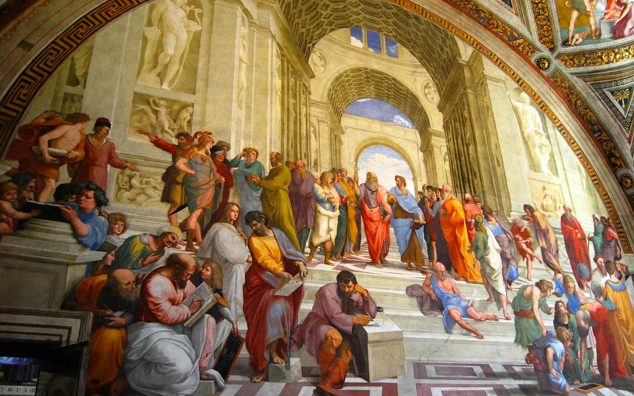 a painting of philosophers