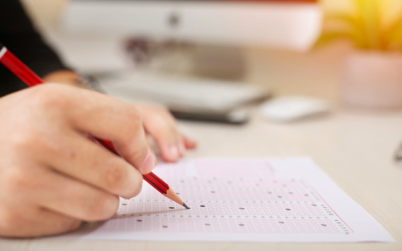 taking an exam