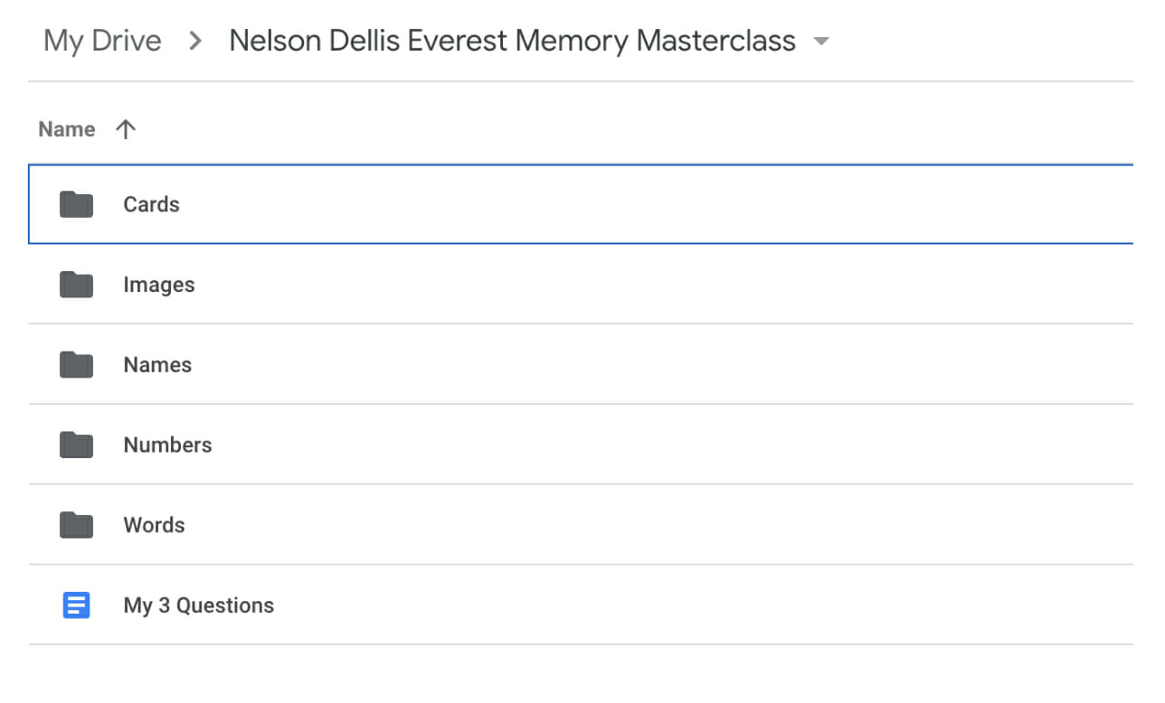 everest memory masterclass homework