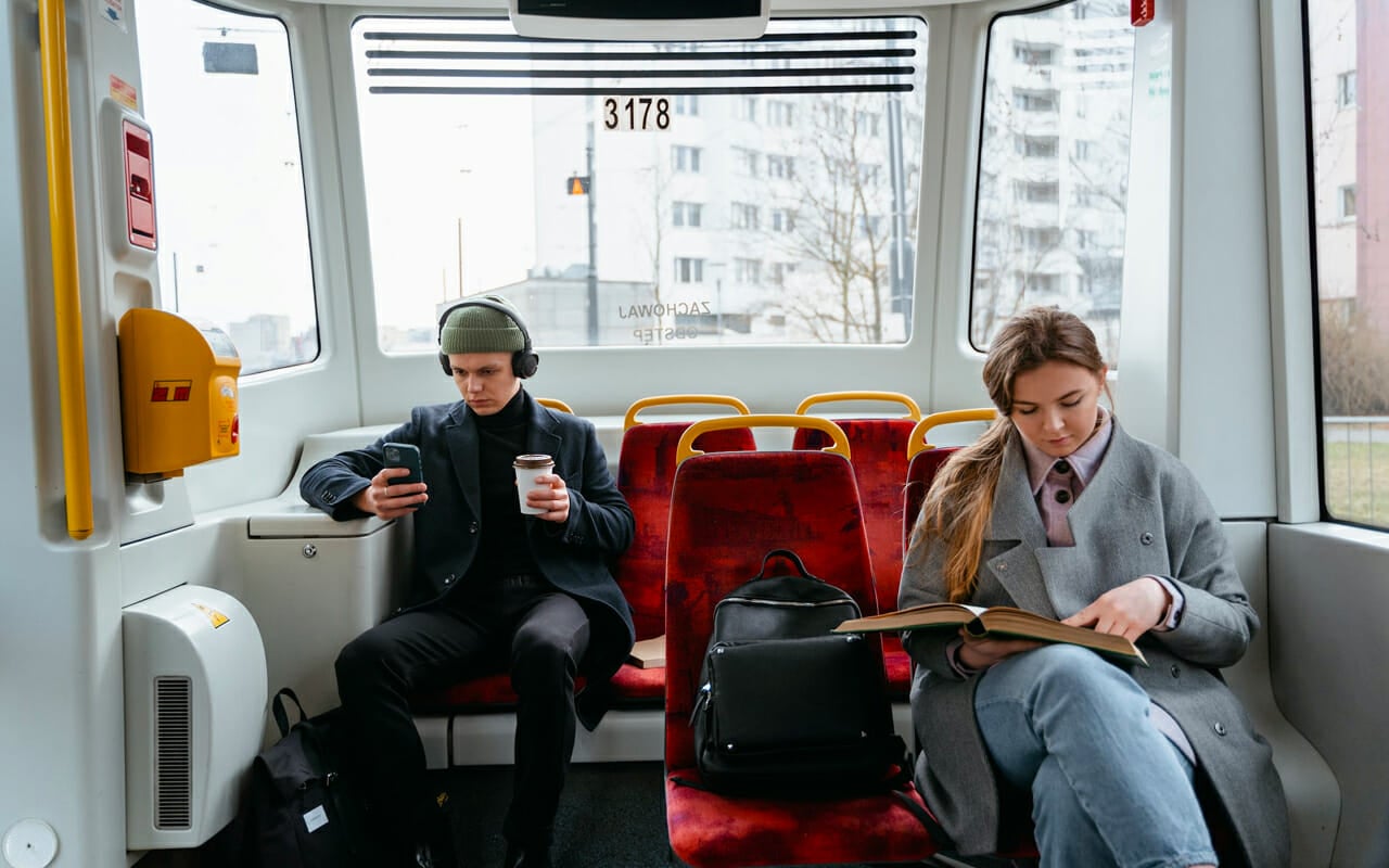 study in a bus