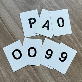 PAO System feature image of custom made playings created by Anthony Metivier with numbers and letters on them to practice this mnemonic strategy