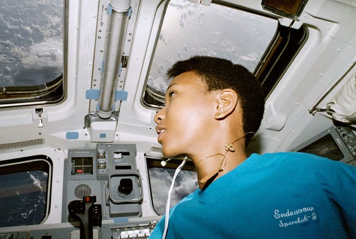Polymath Mae Jemison during a space shuttle mission
