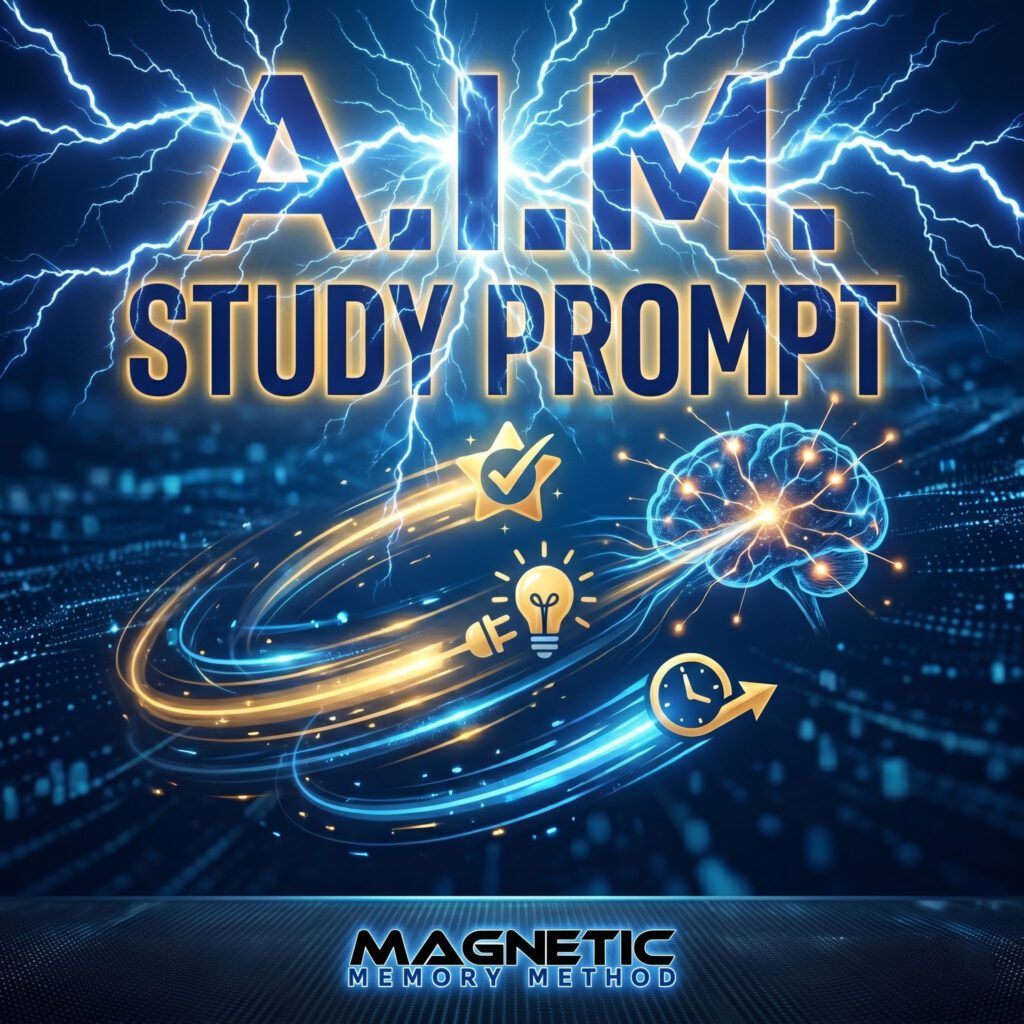 Graphic for AIM Study Prompt "sparring partner" for open book exam prep